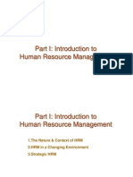 Part I: Introduction To Human Resource Management