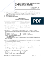 Maths Class Xii Chapter 01 Relations and Functions Practice Paper 01 Answers