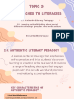 TOPIC 2 Approaches To Literacies (Literacy Pedagogy)