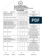 Result of B. Tech. ME 3rd Semester Batch 2022