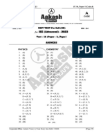 UT (A) - CoE (XII) - Test-01 - Paper-1 - (Code-A) - 2022-23 (15-05-2022) - Only Key