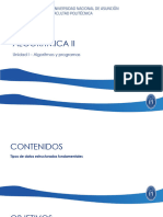 Algoritmia II - Unidad I - 1.5.1 Tipos de Datos Estructurados Fundamentales