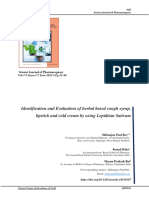 Identification and Evaluation of Herbal Based Cough Syrup, Lipstick and Cold Cream by Using Lepidium Sativum