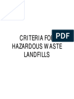 Criteria For Hazardous Waste Landfills