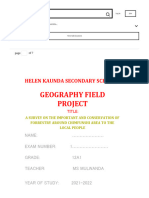 Geography Field Project: Helen Kaunda Secondary School