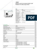 Product Data Sheet: Residual Current Circuit Breaker (RCCB), Acti9 RCCB-ID, 4P, 125A, AC Type, 30ma