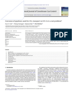 Corrosion of Pipelines Used For CO2 Transport in CCS, Int J of Greehouse Gas Control, 2011