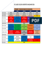 Horario de Primero y Segundo Grado de Secundaria