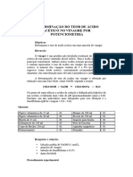 Determinacao Do Teor de Acido Acetico No Vinagre