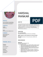 Resume Harshal Mankar F&B Service