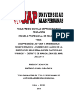 Tesis - Comprensiónlectora - Aprendizajesignificativo - Niños 5 Años - Inst - Educ.Pininos - Magdalena - Mar