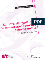 La Note de Synthèse, Le Rapport Avec Solutions Opérationnelles - Guide Et méthode-L'Harmattan (2022)