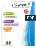 Lecture 14, Dental Porcelain II (Script)