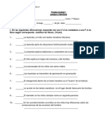 Prueba Unidad 1 - 7° Básico 2018