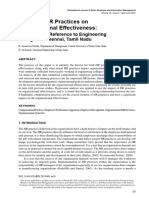 Impact of HR Practices On Organizational Effectiveness - A Study With Reference To Engineering Colleges in Chennai Tamil Nadu