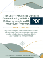 Test Bank For Business Statistics Communicating With Numbers 2nd Edition by Jaggia and Kelly ISBN 0078020557 9780078020551