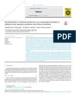 Decarbonization in Ammonia Production, New Technological Methods in Industrial Scale Ammonia Production and Critical Evaluations