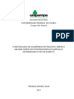 Comunidades de Mamíferos de Pequeno, Médio e Grande Porte em Fitofisionomias Pampianas Diversidade e Uso de Habitat