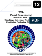 TVL - AFA (Food Processing) 12 - q1 - CLAS1 - Checking, Selecting, Washing, and Sterilizing Packaging Materials - RHEA ROMERO