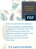 Approaches in Literary Criticism