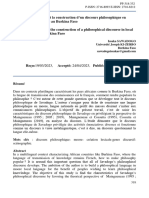 Mahamadé Savadogo Et La Construction D - Un Discours Philosophique en Langue Nationale Moore Au Burkina Faso