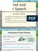 Reported Speech and Direct Speech