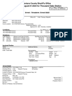 Ventura County Sheriff's Office Daily Arrest For August-01-2024 For Thousand Oaks Station