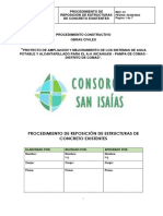 Procedimiento de Reposición de Estructuras de Concreto Existentes