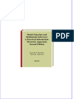 Model Selection and Multimodel Inference A Practical Informatitheoretic Approach 2Nd Edition by Kenneth P. Burnham Wei Zhi