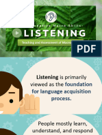 The Receptive MacroSkill - Listening Skills