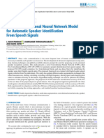 A Novel Convolutional Neural Network Model For Automatic Speaker Identification From Speech Signals