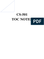 CS-501 TOC Notes