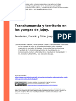 Fernandez, Damian y Trillo, Joaquin (2014) - Transhumancia y Territorio en Las Yungas de Jujuy