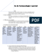 Cuestionario de Farmacología I Parcial