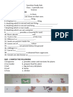 Science Class 1 Periodic Test Muni School