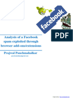 Analysis of A Facebook Spam Exploited Through Browser Add-Ons/extensions