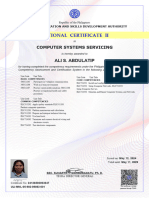 National Certificate Ii: Ali S. Abdulatip