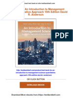 (FREE PDF Sample) Test Bank For An Introduction To Management Science: Quantitative Approach 15th Edition David R. Anderson Ebooks