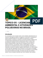 Tópico 05 - Licenciamento Ambietal e Atividades Poluidoras No Brasil