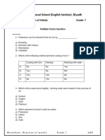 Reaction of Metals Worksheet 1