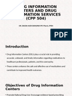 Drug Information Centers and Drug Information Services CPP 504