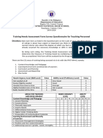 Training Needs Assessment