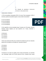 ATIVIDADE 33 - Razao e Proporcao Regra de Tres Simples e Composta - Parte 3