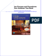 Civil Litigation Process and Procedures 4th Edition Goldman Test Bank All Chapters