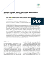 Research Article Studies On Microbial Quality, Protein Yield, and Antioxidant Properties of Some Frozen Edible Insects