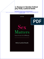 Full Download Sex Matters: Essays in Gender-Critical Philosophy Holly Lawford-Smith File PDF All Chapter On 2024