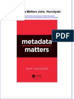 Full Download Metadata Matters John. Horodyski File PDF All Chapter On 2024