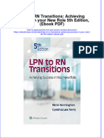 LPN To RN Transitions: Achieving Success in Your New Role 5th Edition, (Ebook PDF) Full Chapter Instant Download