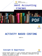 Unit 9 Activity Based Costing