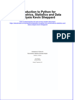 Full Download Introduction To Python For Econometrics, Statistics and Data Analysis Kevin Sheppard File PDF All Chapter On 2024